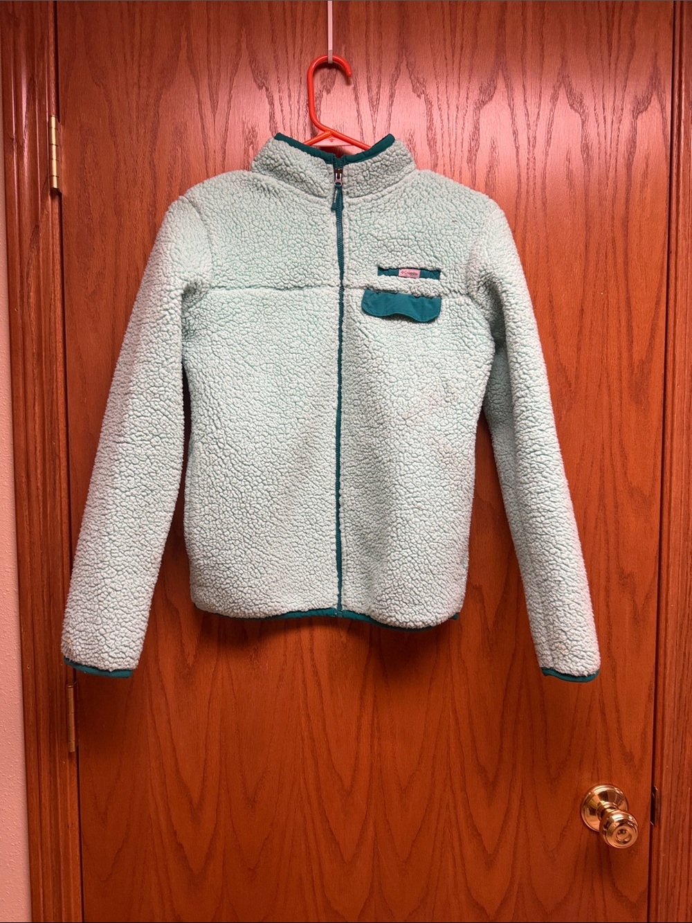 Columbia Mint Green Sherpa Full-Zip Jacket